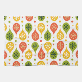 Mid Century Moderne oranje rode regendruppels ster Theedoek