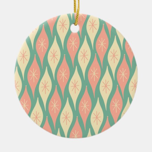 Mid Century Moderne Ornements Motif Turquoise & Bl (Devant)