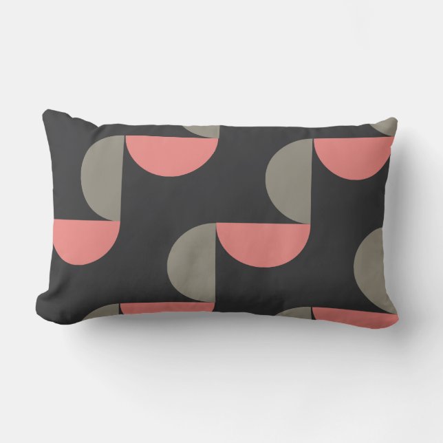 Mid-Century Moderne perziken en grijs Kussen (Voorkant)