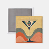 Mid Century Moderne "pimento olijf martini golf" Magneet (Voorkant / Achterkant)