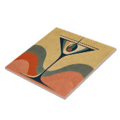 Mid Century Moderne "pimento olijf martini golf" Tegeltje (Zijkant)