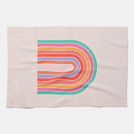 Mid Century Moderne Regenboog Theedoek (Horizontaal)