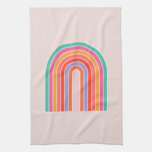 Mid Century Moderne Regenboog Theedoek (Verticaal)