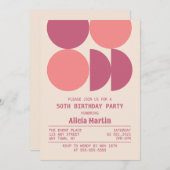 Mid Century Moderne Retro Geometrische Beige Verja Kaart (Voorkant / Achterkant)