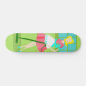 Mid Century Moderne Rétro Housefemme Skateboard (Horz)