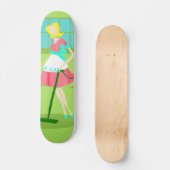 Mid Century Moderne Rétro Housefemme Skateboard (Recto)