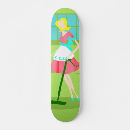 Mid Century Moderne Rétro Housefemme Skateboard (Devant)