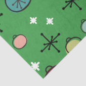 Mid Century Moderne Retro Kerstkunst Groen Tissuepapier (Detail)