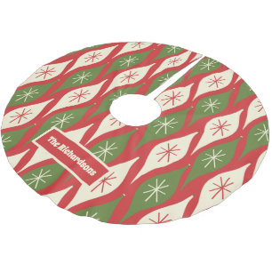 Mid Century Moderne Retro Kerstmis gepersonaliseer Kerstboom Rok