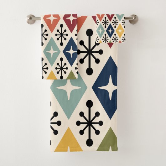 Mid Century Moderne Rétro Motif Starburst (En situation)