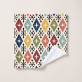 Mid Century Moderne Rétro Motif Starburst (Gant de toilette)