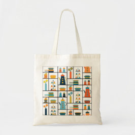 Mid Century Moderne Retro Stijlvolle Keukenplanken Tote Bag