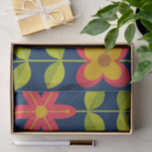 Mid Century Moderne rode bloemen met bladeren Tissuepapier (Geschenk)