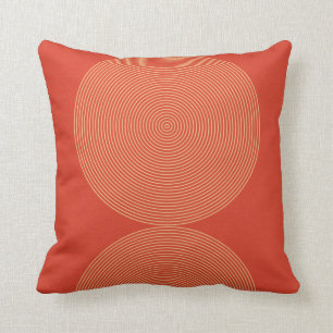 Mid Century Moderne Rood Gele Cirkel Kussen