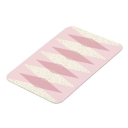 Mid Century Moderne Roze Argyle Flexible Magnet Magneet (Linkerzijde)
