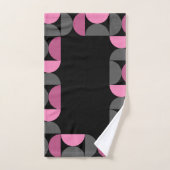 Mid-Century Moderne roze, zwart en grijs Bad Handdoek (Handdoek)