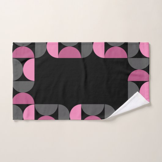 Mid-Century Moderne roze, zwart en grijs Bad Handdoek (Handdoek)