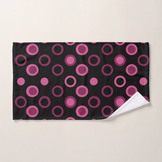 Mid-Century Moderne roze, zwarte en grijze stippen Bad Handdoek (Handdoek)