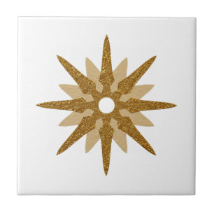 Mid-Century Moderne Single Gold Star Design-kerami Tegeltje