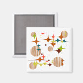 Mid Century Moderne Starbursts et Globes Magnet (Recto/Verso)