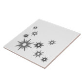 Mid-Century Moderne Starbursts | Silver Ceramic Ti Tegeltje (Zijkant)