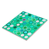 Mid-Century Moderne Stippen - schaduwen van aqua Tegeltje (Zijkant)