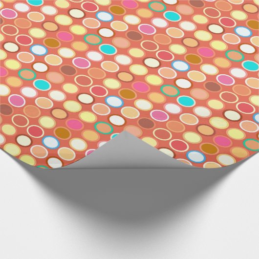 Mid-Century Moderne Stippen - terracotta met meerd Cadeaupapier (Hoek)