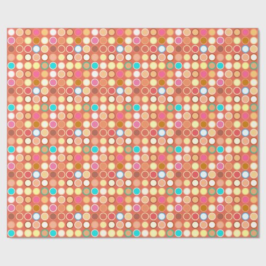 Mid-Century Moderne Stippen - terracotta met meerd Cadeaupapier (Vlak)