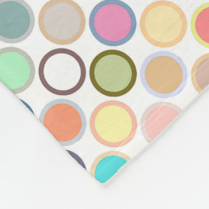 Mid-Century Moderne Stippen - wit met pastels Fleece Deken