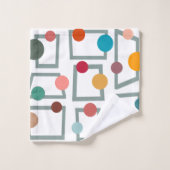 Mid-Century Moderne Trapezoïden en cirkels Bad Handdoek (Wasdoekje)