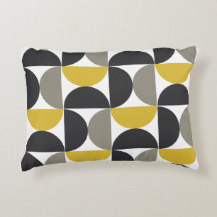 Mid-Century Moderne turmeric en gunmetal grijs Accent Kussen