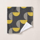 Mid-Century Moderne turmeric en gunmetal grijs Bad Handdoek (Wasdoekje)