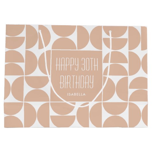 Mid-Century Moderne Verjaardag Retro 30e Roze Groot Cadeauzakje (Achterkant)