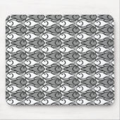 Mid-Century Moderne vis, grijs, wit en zwart Muismat (Voorkant)