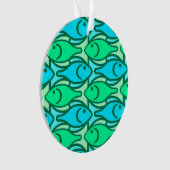 Mid-Century Moderne vis, jade groen Ornament (voorkant)