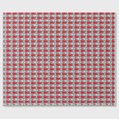 Mid-Century Moderne vis, rood en grijs/grijs Cadeaupapier (Vlak)