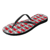 Mid-Century Moderne vis, rood en grijs/grijs Teenslippers (Schuin)