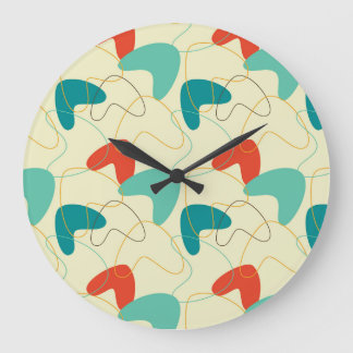 Mid-Century Moderne wandklok, Retropatroon Grote Klok