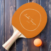 Mid-Century moderne warme citrus met naam Tafeltennisbatje