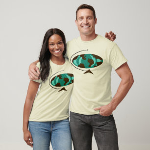 Mid Century Moderne Wereldbol Art T-Shirt