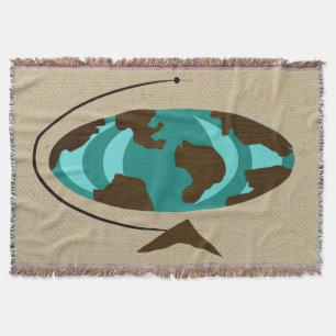 Mid Century Moderne Wereldbol Art Throw Blanket Deken