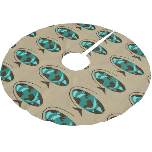 Mid Century Moderne Wereldbol Kunst kerstboomrok Kerstboom Rok