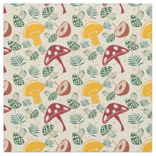 Mid Century Mushroom Patroon  Stof
