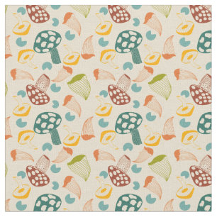 Mid Century Mushroom Retro Patroon  Stof