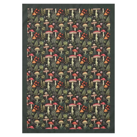 Mid-Century Mushroom Tablecloth Rustic Elegance Tafelkleed (Voorkant)