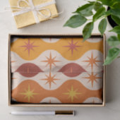 Mid Century Oranje Mod Stars op ogeenpatroon Tissuepapier (Geschenk)