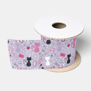 Mid Century Paarse hartkatten Lint