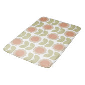  Mid-Century Pastel Pink Retro Floral Pattern Badmat (Gekanteld)