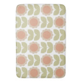  Mid-Century Pastel Pink Retro Floral Pattern Badmat (Voorkant Verticaal)