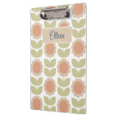  Mid-Century Pastel Pink Retro Floral Pattern Klembord (Links)